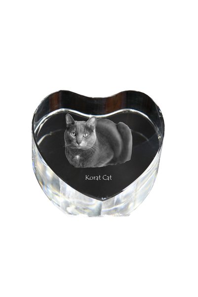 Art - Dog Prespapier Art-Dog Inimă de Cristal Korat cu Gravură Pisică - Crist...