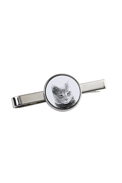 Art - Dog Art-Dog Agrafă de cravată Chartreux cu imprimeu pisică - Metal rezi...