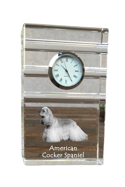 Art - Dog Ceas de cristal Art-Dog Cocker Spaniel American, de masă, cu gravur...