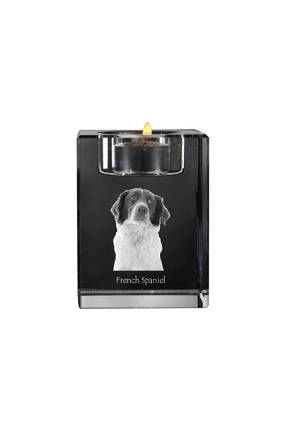 Art - Dog Art-Dog Suport de lumânare din cristal cu spaniol francez și gravur...