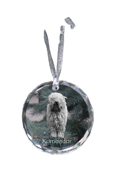 Art - Dog Medalion de Crăciun din cristal Art-Dog, Komondor cu gravură de câine