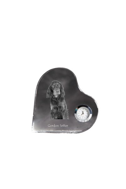 Art - Dog Ceas de cristal Art-Dog Gordon Setter în formă de inimă cu gravură ...