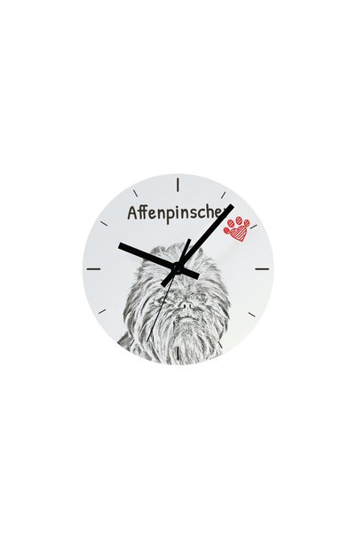 Art - Dog Ceas de perete Art-Dog Affenpinscher cu imprimeu de câine - Cadran ...