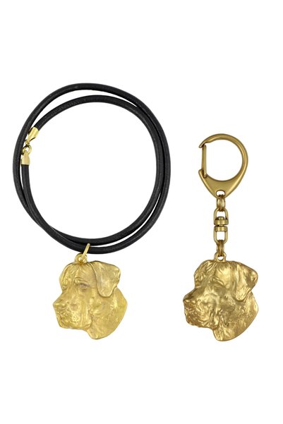 Art - Dog Set breloc și colier Art-Dog Dachshund - Cap de câine placat cu aur...