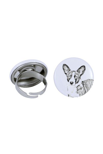 Art - Dog Cardigan Art-Dog, inel Corgi Welsh cu imagine de câine - metal acop...