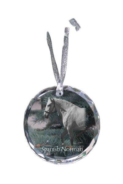 Art - Dog Medalion de Crăciun din cristal Art-Dog, cal spaniol-normand cu gra...