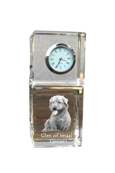 Art - Dog Ceas de cristal Art-Dog Glen of Imaal Terrier, de masă, cu gravură ...