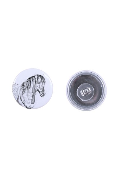 Art - Dog Cercei rotunzi Art-Dog Henson cu imagine de cal - Metal acoperit cu...