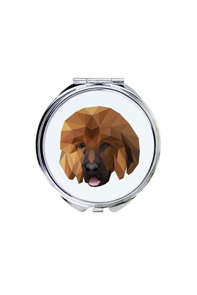Art - Dog Art-Dog Oglindă de buzunar cu mastif tibetan și design geometric cu...