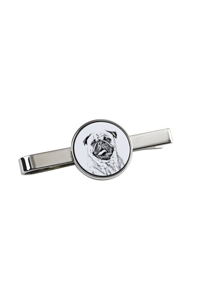 Art - Dog Art-Dog Agrafă de cravată cu imprimeu de câine Pug - Metal rezisten...