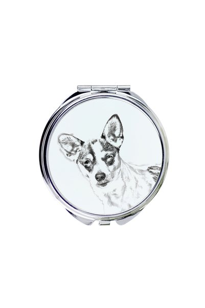 Art - Dog Art-Dog Oglindă de buzunar Rat Terrier cu imprimeu de câine - Oglin...