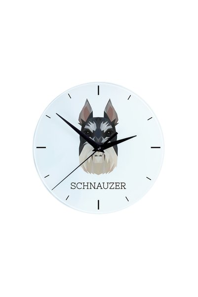 Art - Dog Ceas de perete Art-Dog Schnauzer cu portret geometric de câine - Di...