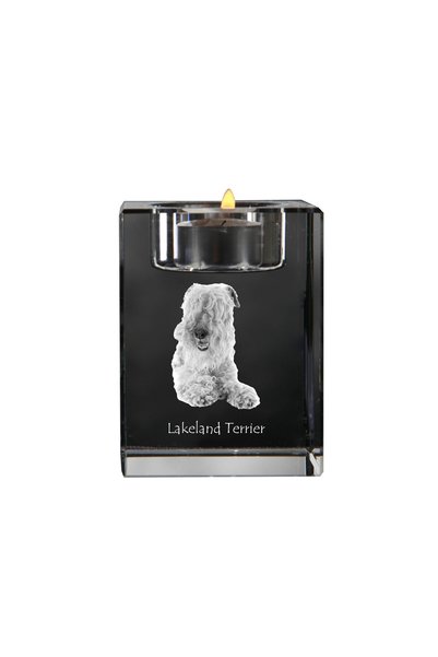 Art - Dog Art-Dog Suport de lumânare din cristal cu terrier Lakeland și gravu...