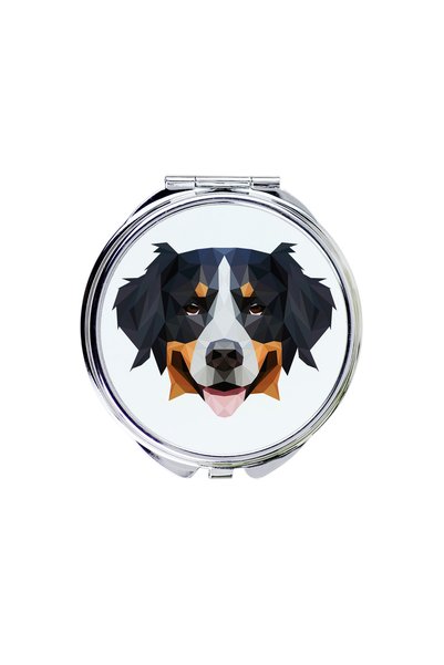 Art - Dog Art-Dog Oglindă de buzunar cu câine de munte Bernese, cu design geo...