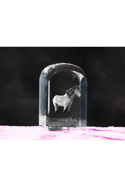Art - Dog Prespapier de cristal Art-Dog, cal islandez cu gravură de cal - Cri...