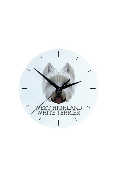 Art - Dog Ceas de perete Art-Dog West Highland White Terrier cu portret geome...