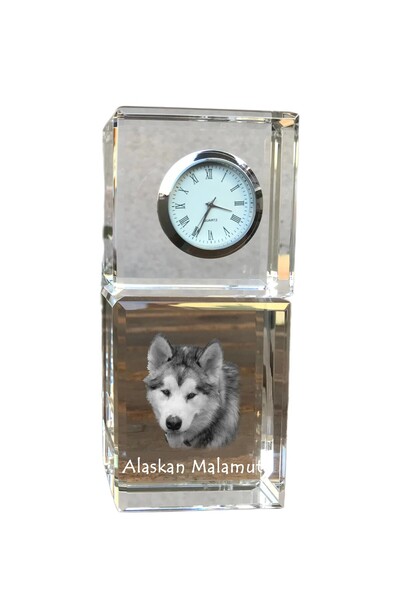 Art - Dog Ceas de cristal Art-Dog Alaskan Malamute, de masă, cu gravură cu câine