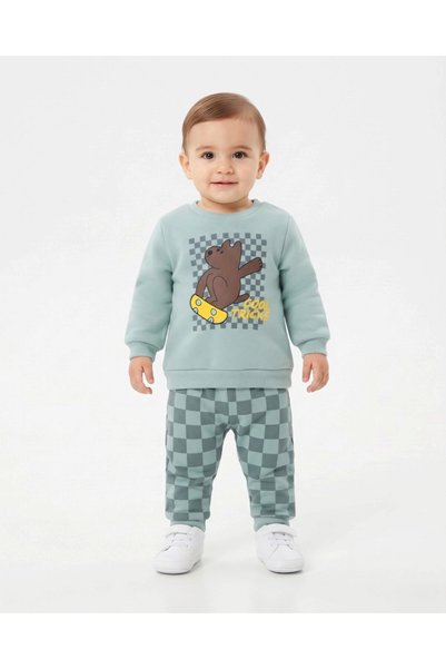 voyyo kids baby Boys' Checkered Pants, Ages 1-2-3-4, Winter, 3-Ply, Brushed I...