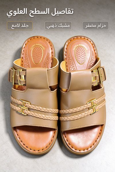 Hayyin Mart Unisex Genuine Leather Slide Sandals Thick Platform Sole Non Slip...