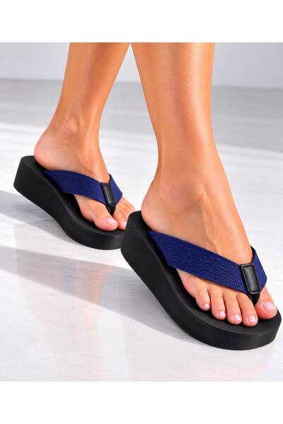 akix Women's Wedge Heel, 4.5 cm, Fabric-Lined, Toe-Separated, Comfortable Slippers That Don't Hurt Your Feet