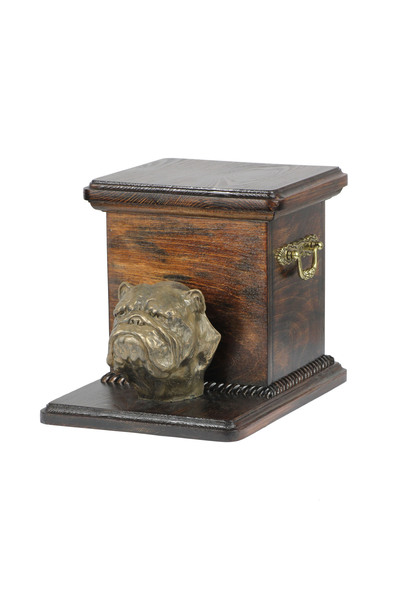 Art - Dog Art-Dog Bulldog Englez - Urnă comemorativă din lemn - Design 8141