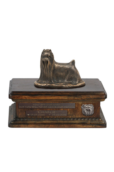 Art - Dog Art-Dog Yorkshire Terrier - Urnă comemorativă din lemn - Design 8736