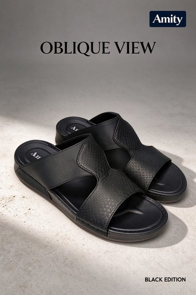 Hayyin Mart Men Cross Strap Leather Slide Sandals Snake Embossed Texture 4cm ...
