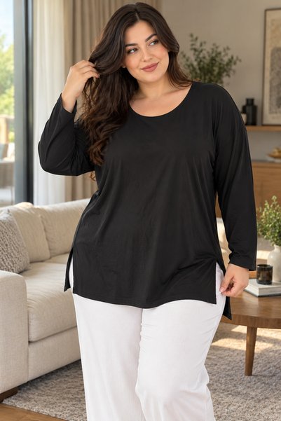 Avero Stretch Fabric Viscose Blouse – Style and Comfort - Plus Size - Patterned