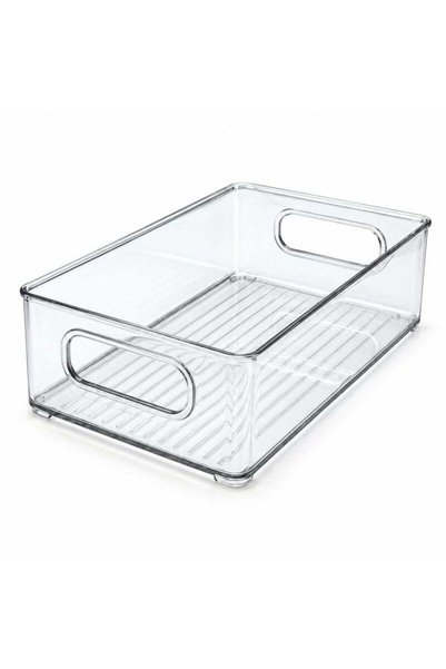 Generic BERAM Clear Pantry Storage Bin with Handles, Transparent PET Fridge O...