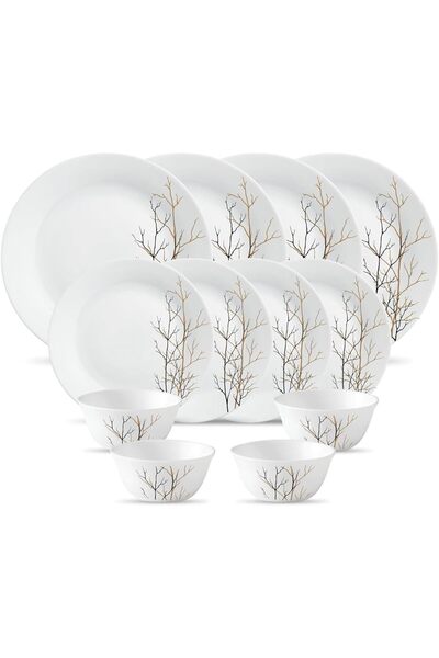 DİVA Ivory Dinner Set 12 Pcs Golden Fall Dinner Plate 11- 4pc, Side Plate 190...