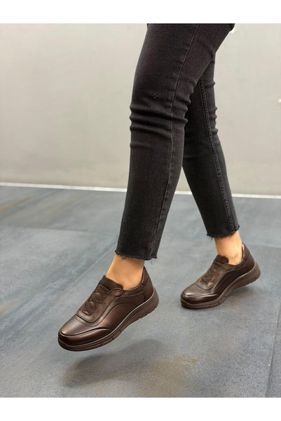 Diva Ayakkabı KAHVE Orthopedic Shoes with Elastic Straps