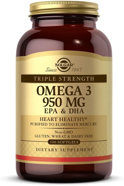 Generics Solgar Triple Strength Omega-3 950 mg, 100 Softgels - Supports Cardi...