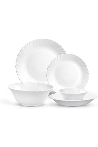 ROYALFORD 18pcs Opalware Dinner Sets RF12398 Lightweight Chip Resistant Dishw...