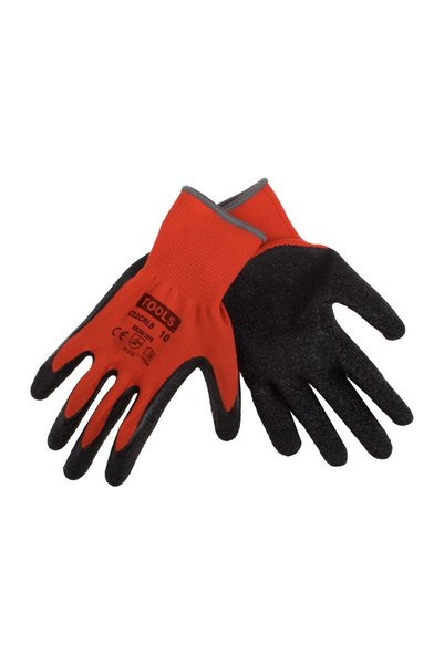 Tools Mănuși Grădină Nr.10 Roșu-Negru cu Palmă Latex, Elastice și Antiderapante