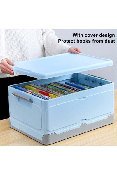Generic Kimaya 2Pcs Foldable Plastic Storage Box, Collapsible Storage Bins Wi...