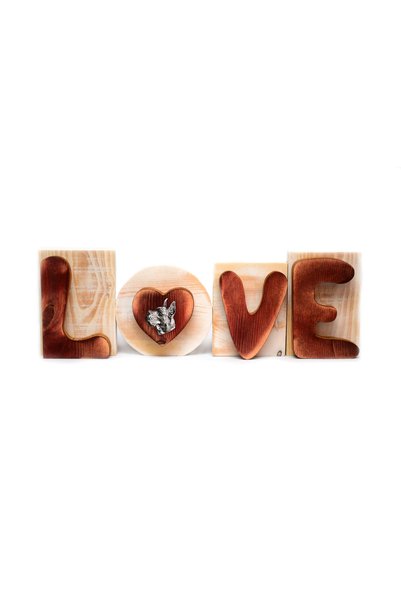 Art - Dog Art-Dog Dogon German - Placă din lemn LOVE - Design 2816