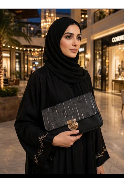 Generic Brand شنطة كروس نسائية سوداء - شنطة كتف جلد