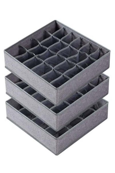 Generic Hanayo 3 Pack Sock Underwear Organizer Dividers, 64 Cell Drawer Organ...