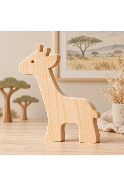 websunday Paintable Wooden Toys, Safari Animals, Handmade Natural, Gift Toys
