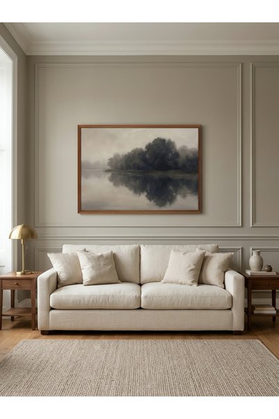 Lui Tasarım Vintage Göl ve Orman Manzaralı MDF Tablo 50x70 cm Büyük Boy Ahşap...