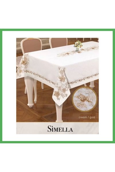 Nur store Çanta Simella Linen Tablecloth, Cream with God Detail, 160x260 cm, ...