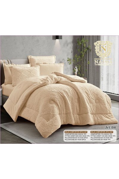 NAJMA Winter Quilt Set Single 4 Pieces Faux Fur Luxury 170X230Cm