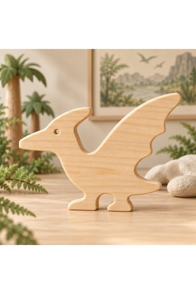 websunday Wooden Paintable Toys, Dinosaurs, Handmade Natural, Gift Toys
