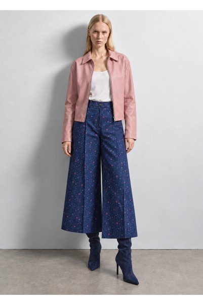 LADYA COLLECTION Pink Leather Front Zippered Jacket