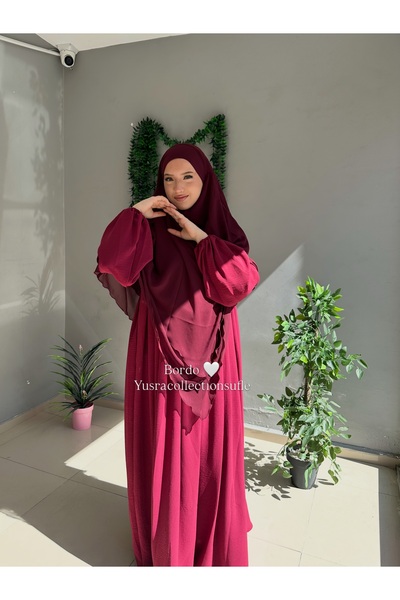 Yüsra Collection Ayrobin Dress and Long Soufflé 2-Piece Set