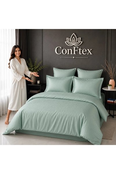 RALEX PUCIOASA Lenjerie de pat Damasc hotelier 100% bumbac, 2 persoane – Mint
