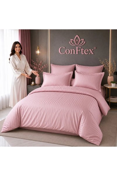 RALEX PUCIOASA Lenjerie de pat Damasc hotelier 100% bumbac, 2 persoane – Pink