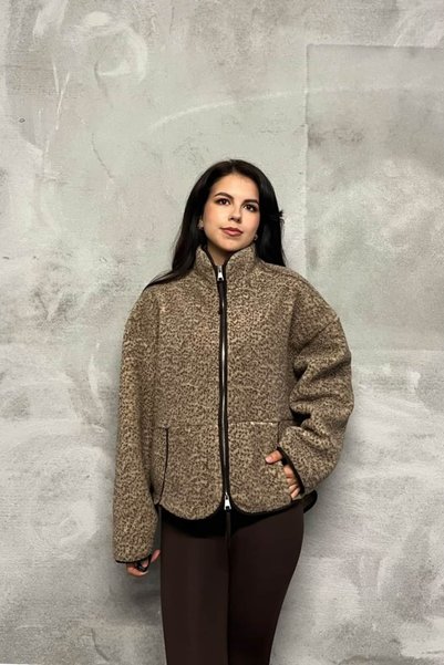 sunfyre Double Zipper Plush Fleece Jacket Coat Sun590