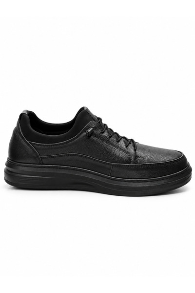 By Sabit Genuine Leather Men's Casual Shoes with Flexible PU Sole and Decorat...