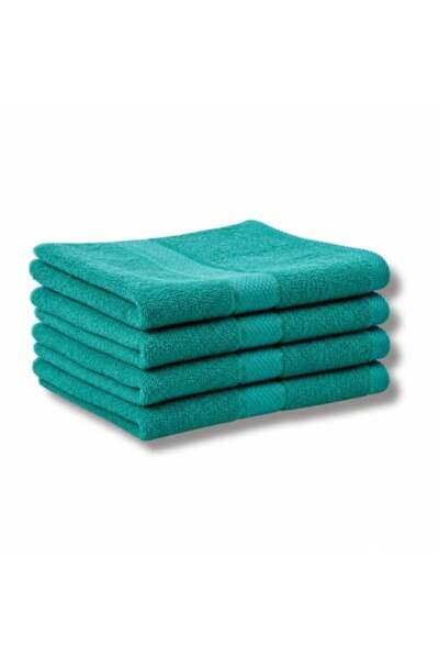OEM Set 4 prosoape față și mâini, verde marin, 50x90 cm, bumbac 100%, 400 g/m²